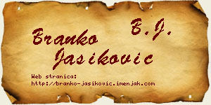 Branko Jasiković vizit kartica